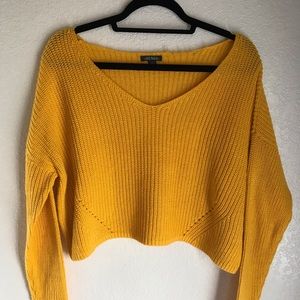 Mustard yellow crop sweater